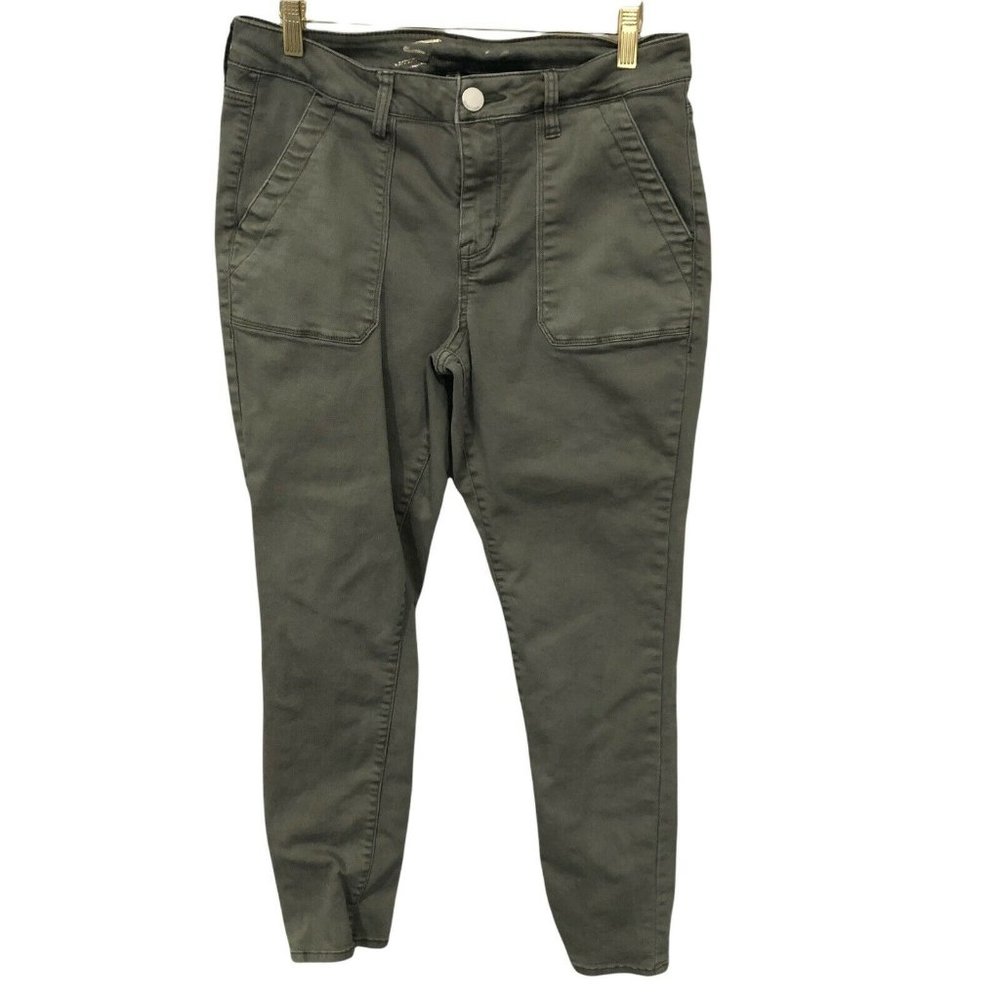 Seven 7 Utility Ankle Skinny Green Jeans Pants Stretch Size‎ 8